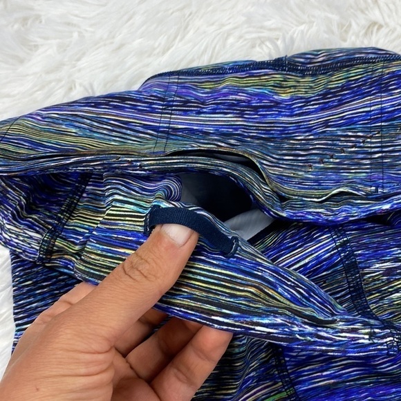 Lululemon Fast and Free Tight 25" *Non-Reflective Nulux Interconnect Blue Multi - Picture 5 of 9